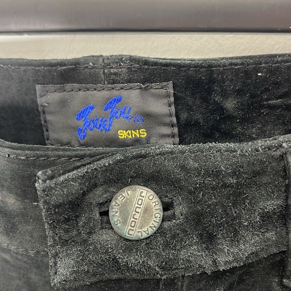 JOU JOU 100% Leather Suede Button Front Boot Cut Pants Size 7/8 NEW! - Picture 3 of 6